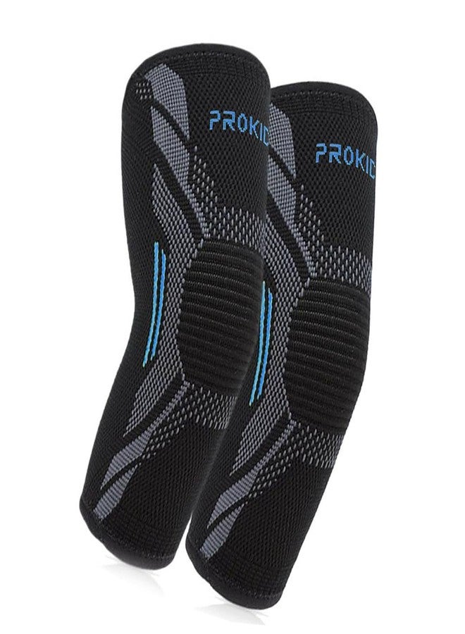 Prokick Powerflex Compression Elbow Support for Sports & GYM, Black/Blue - Large - Image 1