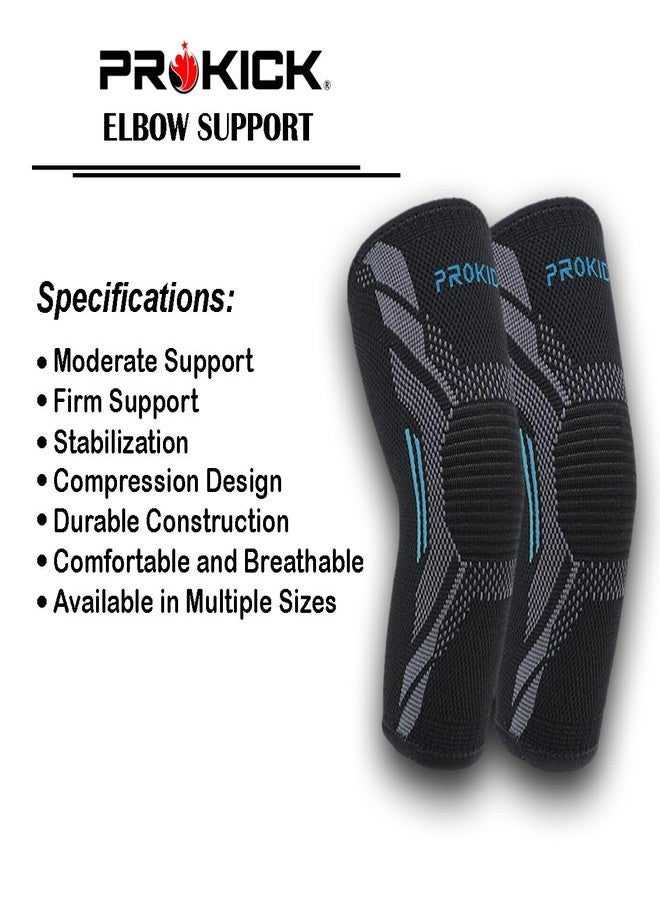 Prokick Powerflex Compression Elbow Support for Sports & GYM, Black/Blue - Large - Image 3