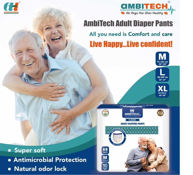 AmbiTech Adult Diaper |M Size|Pack Of 1 | 10 Unit - Image 2