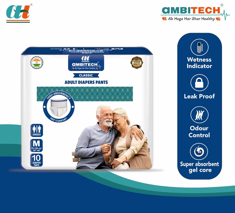 AmbiTech Adult Diaper |M Size|Pack Of 1 | 10 Unit - Image 4
