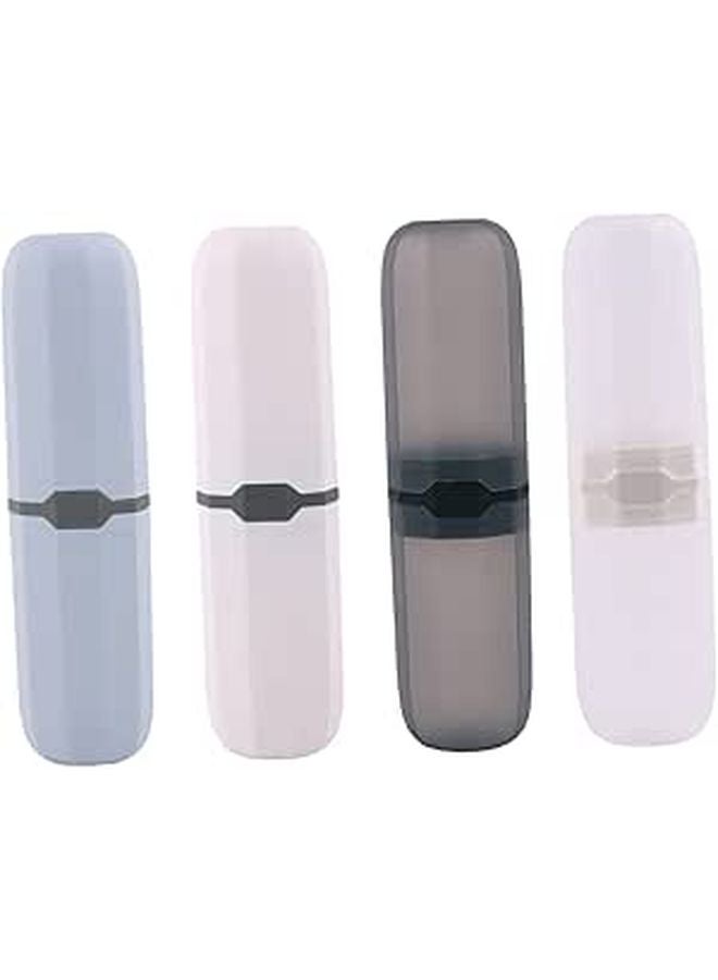 4Pcs Portable Travel Toothbrush Holder with Toothpaste Case Compact Storage Box for Outdoor Home Use - Image 1