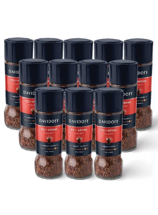 Davidoff Coffee Rich Aroma | 100% Arabica Beans | 10/12 Intensity | Granules, Glass Bottle | 45g - PACK OF 12 - Image 1