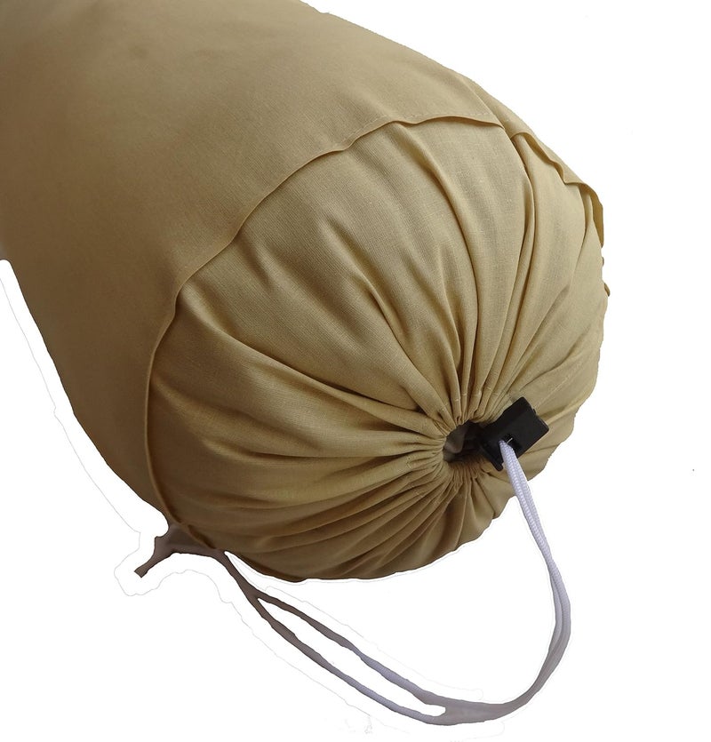 Saffron Beige Bolster Cover Set of 2 Covers Round Bolster Cover for Sofa Deevan Couch Cotton 10 Diameter x 24 Long 25 cm Diameter x 60 cm Long Removable Cover - Image 2