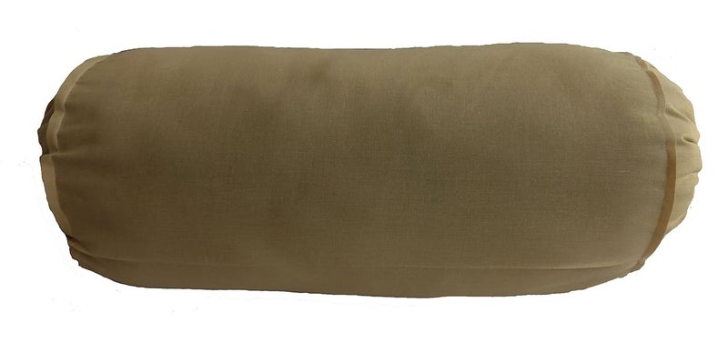 Saffron Beige Bolster Cover Set of 2 Covers Round Bolster Cover for Sofa Deevan Couch Cotton 10 Diameter x 24 Long 25 cm Diameter x 60 cm Long Removable Cover - Image 3