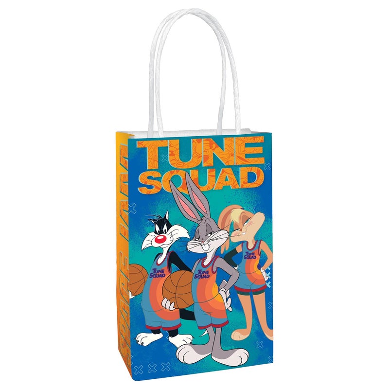 Amscan Multicolor Space Jam Printed Paper Kraft Bags - 5.25"" x 8.25"" x 3""  8 Pieces - Perfect for Parties  Gifts & Goodies