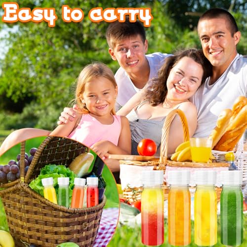 Haawooky 30 Pcs 2oz Small Plastic Shot Bottles with White Caps,Round Juice Bottles with 10 Funnels,Reusable Clear Beverage Containers for Drink Milk Beer Coffee Liquid - Image 5