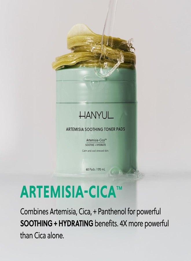 HANYUL Artemisia Soothing Toner Pads with Centella Asiatica & Hyaluronic Acid | Hydrating & Soothing Pre-Makeup Korean Toner Pads to Calm Visible Redness | for All Skin Types | 60 Pads - Image 4