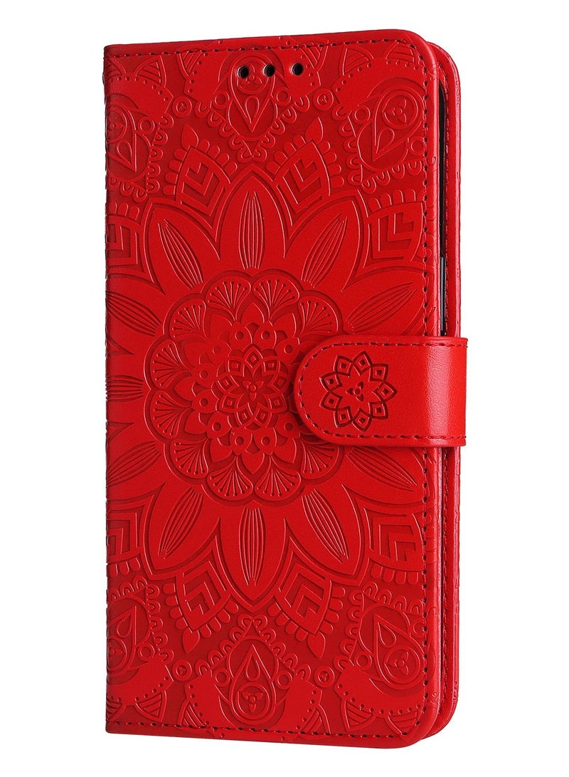 Suteni Heat Embossed Flip Cover Leather Card Slots Phone Case for iPhone - Image 1