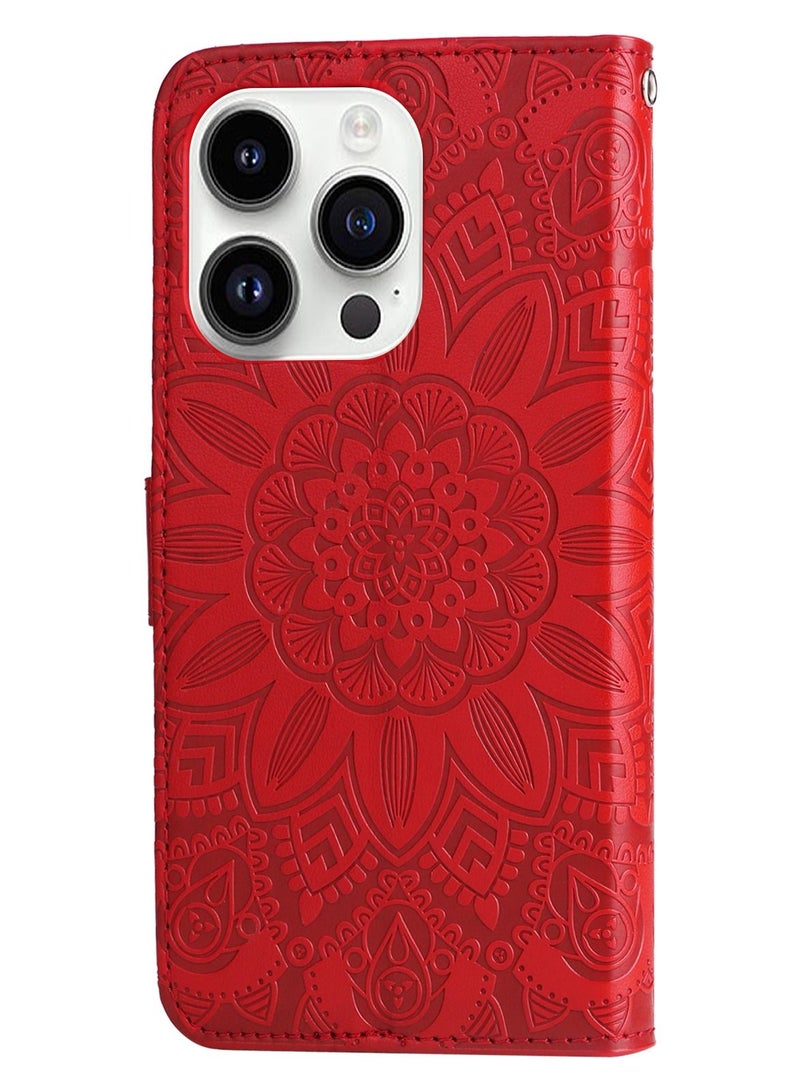 Suteni Heat Embossed Flip Cover Leather Card Slots Phone Case for iPhone - Image 2