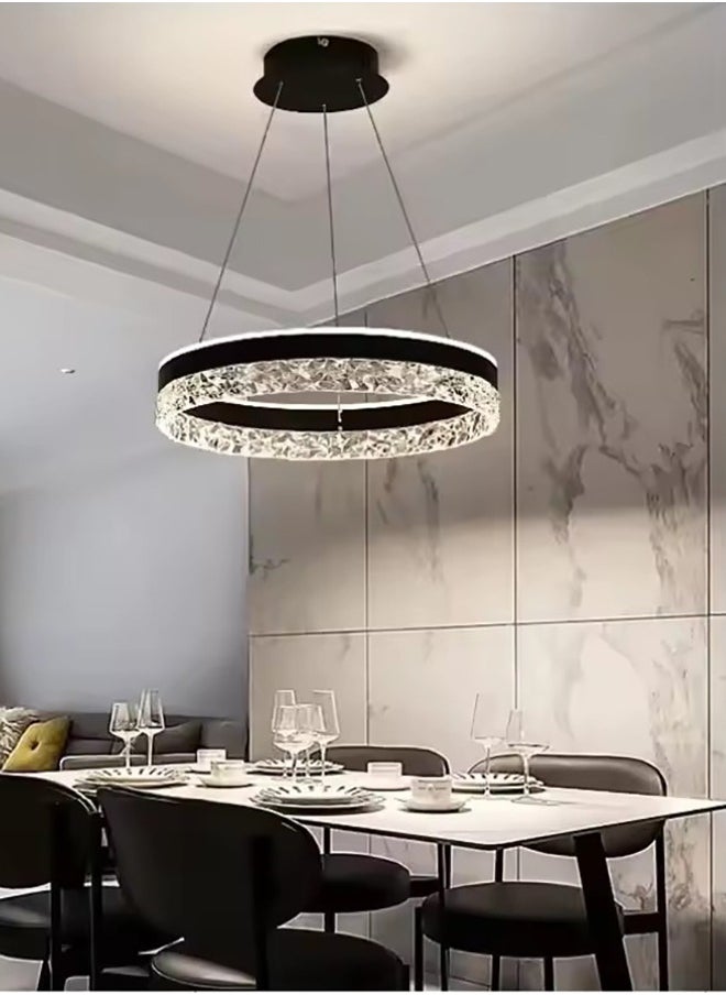 إرنيا ثريات ضوئية من طراز LED ذات مصدر دائري من طراز LED لمقصورات حديثة ذات ثريات حديثة ذات ثقوب، يمكن التحكم فيها من بعد، ويمكن استخدامها في مكتبة المقهى في غرفة المعيشة (أسود)  - Image 5