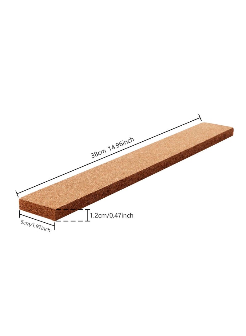 Generic Cork Board Bulletin Board Bar Strip Thick Frameless Cork Board Strips with 35 Multi Color Push Pins Strong Self Adhesive Backing 4 Pack  - Image 2