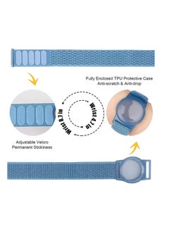 Anmi 2 Pack AirTag Bracelet for Kids, Apple Air Tag Protective Cover with Nylon Wristband, Anti Lost GPS Trackers Case Cover Elastic Watch Band for Toddlers Girls Boys Elders  - Image 4