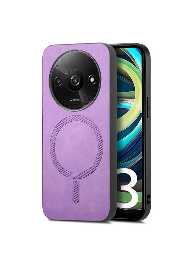 The Bros Case For Xiaomi Redmi A3 Solid Color Retro Magsafe PU Back Cover Phone Case