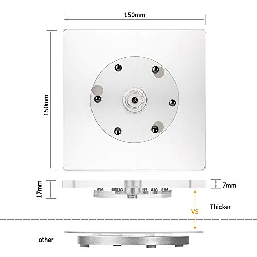 Kasmoire Cookie Decorating Turntable, Sugar Cake Cookie Decorating Supplies Kit-with Anti-Slip Silicone Mat,Turns Smoothly Easy Control and Convenient,5.7 x 5.7inch,Thicker,Acrylic,Square - Image 3