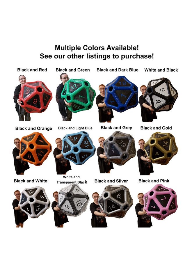 Black Bazaar - Large D20 Dice Inflatable Extra Large Giant Gaming Dnd Tabletop Rpg Roleplaying Dungeons And Dragons - Image 1
