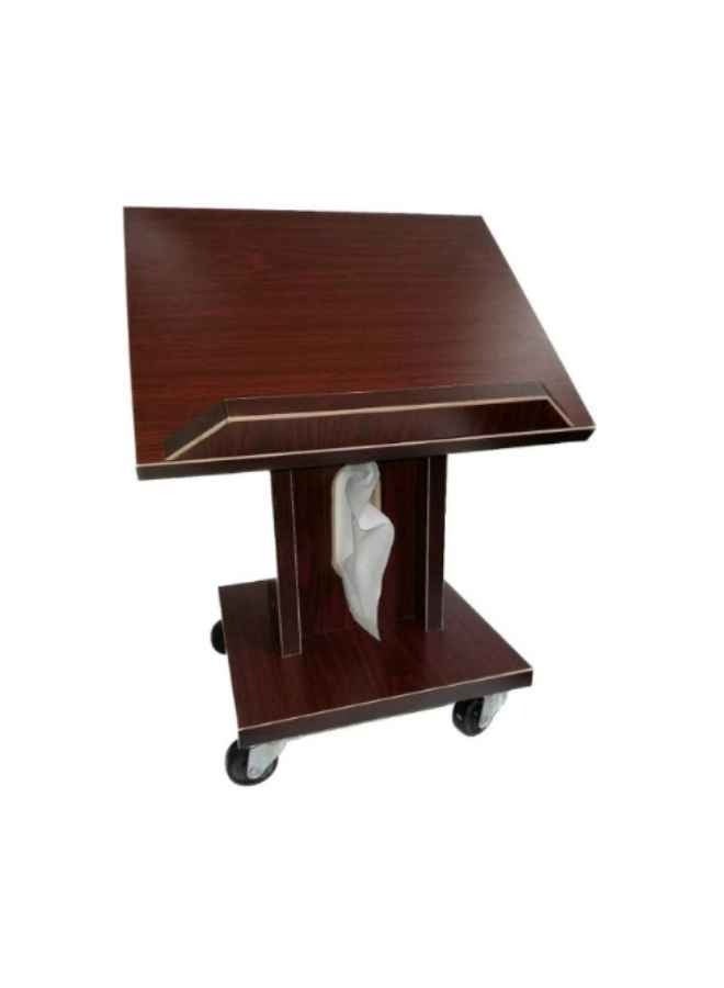 The distinctive wooden Quran holder with smooth wheels and a tissue slot is practical, easy to use and lightweight to carry. A specific and total height of 40 cm. Multi-use. It can be used to read the Holy Quran, school books and other books. It is light and easy to move and can be placed in the mosque, home and elsewhere. - Image 3