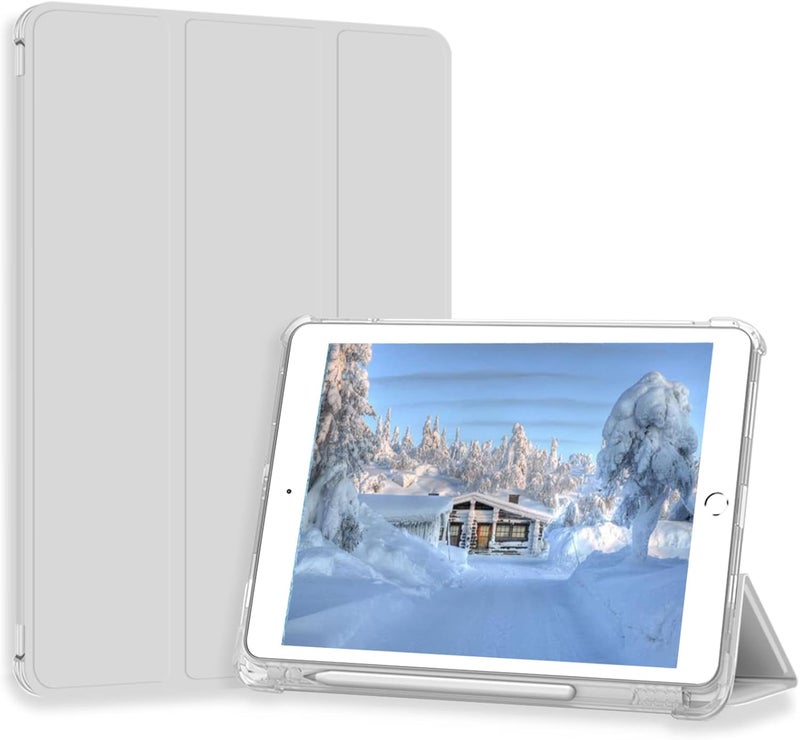 Divufus غطاء خاص بـ iPad Pro 9.7 فقط (الموديل القديم 2016)، غطاء ذكي خفيف الوزن ونحيف مع خاصية النوم/الاستيقاظ التلقائي وقاعدة ثلاثية، مع غطاء خلفي من TPU ناعم ومعتم شفاف لحمل القلم لـ iPad Pro 9.7 بوصة، باللون الرمادي - Image 1