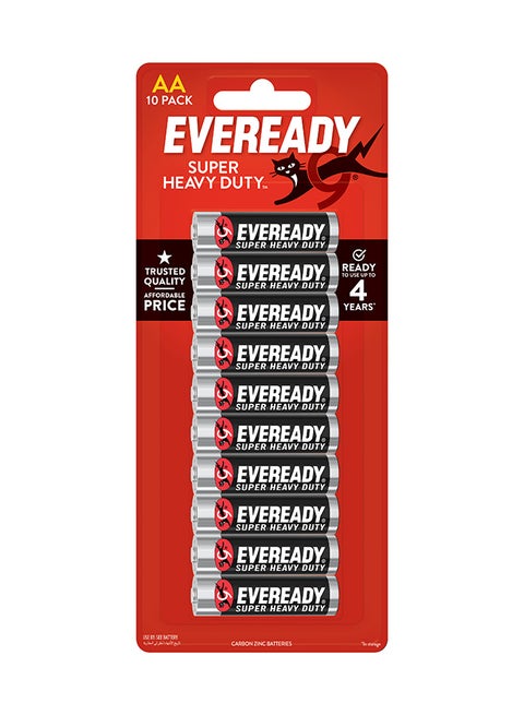 Eveready Super Heavy Duty AA Batteries – Pack of 10