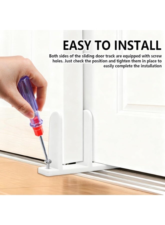 4 Pack Sliding Closet Door Floor Guide - Universal ABS White Sliding Door,Bottom Guides Design for Sliding Closet, Barn & Pocket Doors, Compatible with 1-3/8" Thick Doors, Includes Screws - Image 4