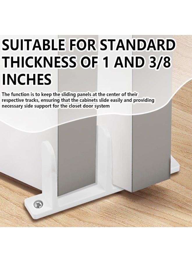 4 Pack Sliding Closet Door Floor Guide - Universal ABS White Sliding Door,Bottom Guides Design for Sliding Closet, Barn & Pocket Doors, Compatible with 1-3/8" Thick Doors, Includes Screws - Image 3
