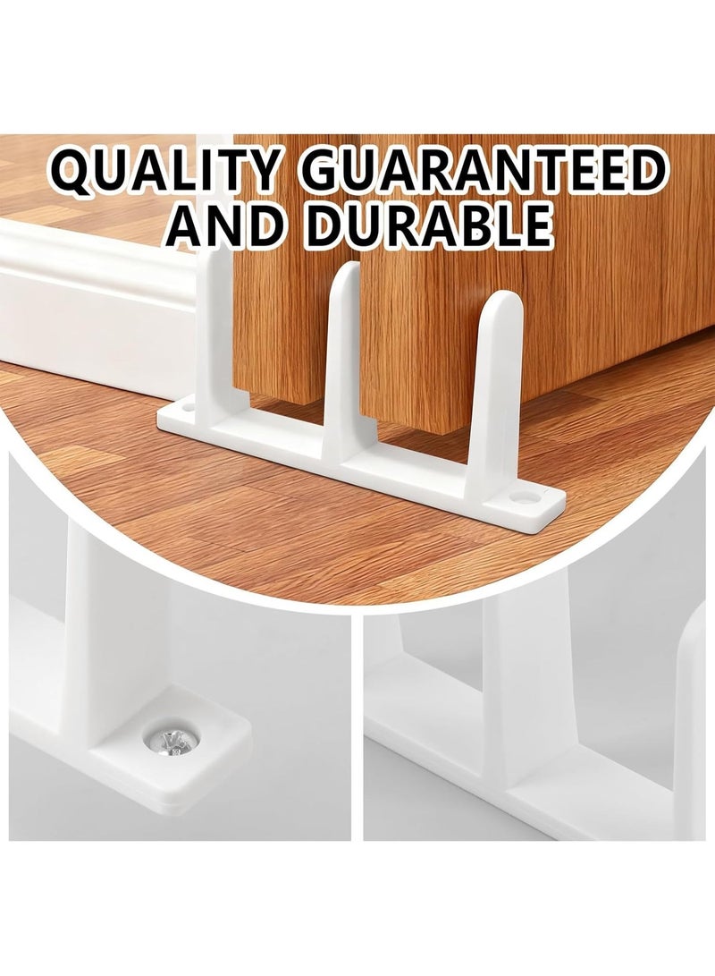 4 Pack Sliding Closet Door Floor Guide - Universal ABS White Sliding Door,Bottom Guides Design for Sliding Closet, Barn & Pocket Doors, Compatible with 1-3/8" Thick Doors, Includes Screws - Image 5