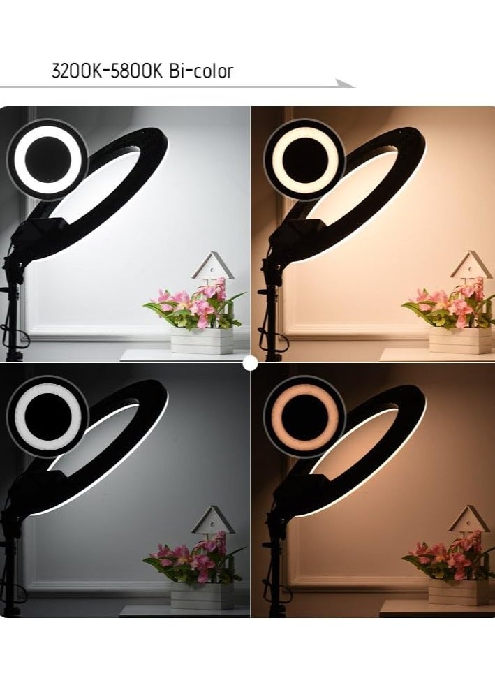 RL 21 LED Soft Ring Light with 3 Mobile Phone Holder 3 Mode Light With Ring Light Tripod Stand - Image 3