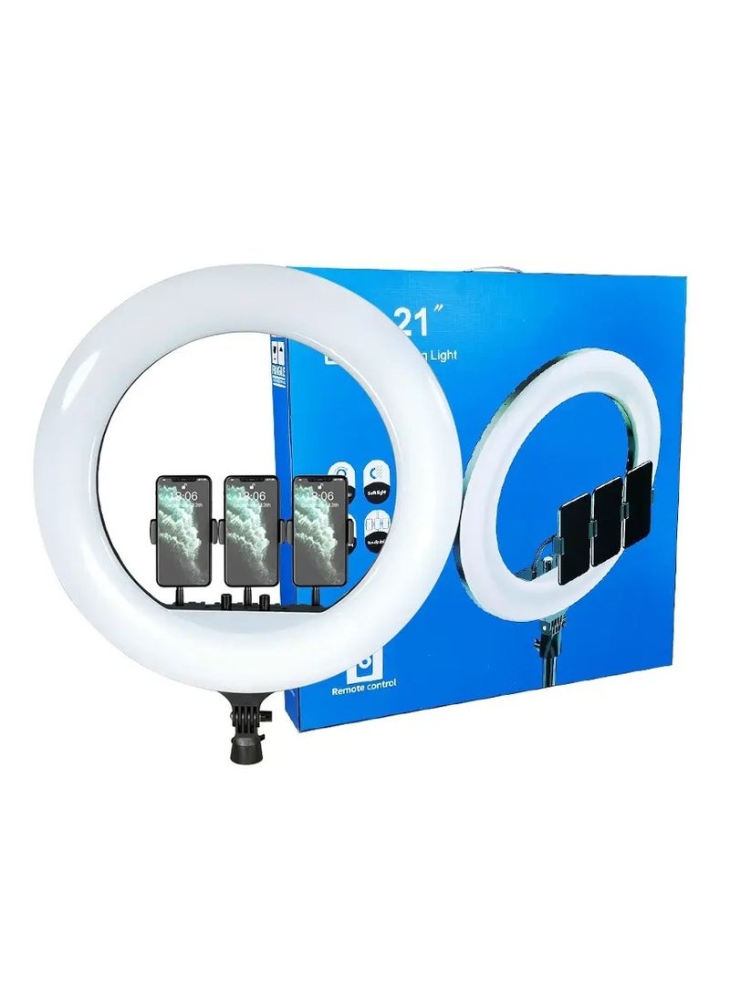 RL 21 LED Soft Ring Light with 3 Mobile Phone Holder 3 Mode Light With Ring Light Tripod Stand - Image 4