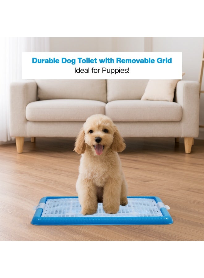 NNC PETS Puppy potty training toilet tray for Indoor/Outdoor use, Leak-proof dog pee pad holder with Leak-proof design and Removable grid, Ideal for Small to Medium dogs, 47 cm (BLUE) - Image 5