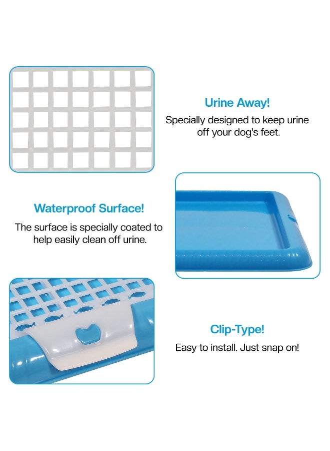 NNC PETS Puppy potty training toilet tray for Indoor/Outdoor use, Leak-proof dog pee pad holder with Leak-proof design and Removable grid, Ideal for Small to Medium dogs, 47 cm (BLUE) - Image 3