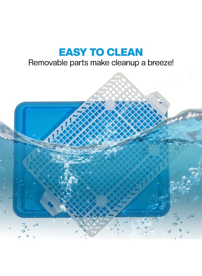 NNC PETS Puppy potty training toilet tray for Indoor/Outdoor use, Leak-proof dog pee pad holder with Leak-proof design and Removable grid, Ideal for Small to Medium dogs, 47 cm (BLUE) - Image 4