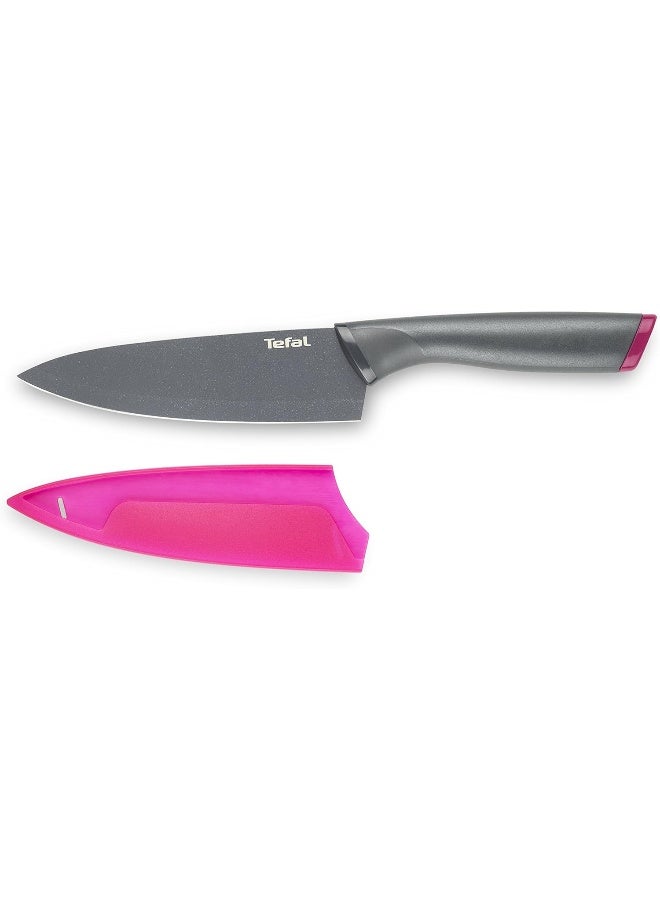 Tefal Stainless Steel Fresh Kitchen Chef Knife With Plastic Cover Grey 15cm - Image 3