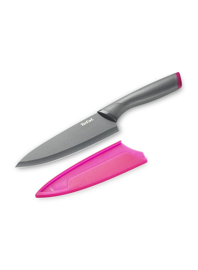 Tefal Stainless Steel Fresh Kitchen Chef Knife With Plastic Cover Grey 15cm - Image 2