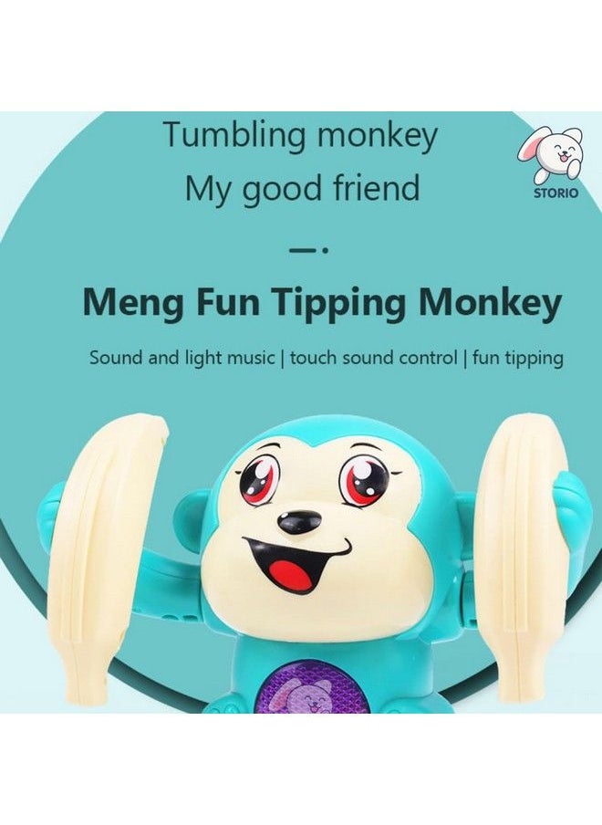 Storio - Dancing Monkey Musical Toy For Kids Baby Spinning Rolling Doll Tumble Toy With Voice Control Musical Light And Sound Effects With Sensor - Image 1