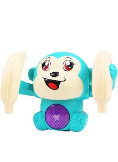 Dancing Monkey Musical Toy For Kids Baby Spinning Rolling Doll Tumble Toy With Voice Control Musical Light And Sound Effects With Sensor