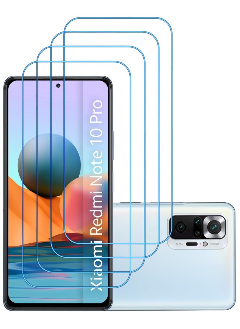 ACLIX 4 Pieces Antistatic ESD Dustproof Premium Quality High Definition Clear Tempered Glass Screen Protector Designed For Xiaomi Redmi Note 10 Pro - Image 1