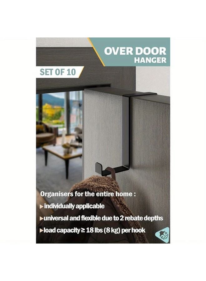 10pcs Black Over The Door Hooks For Clothes Hangers 3 6cm And 4 6cm Sizes - Image 4