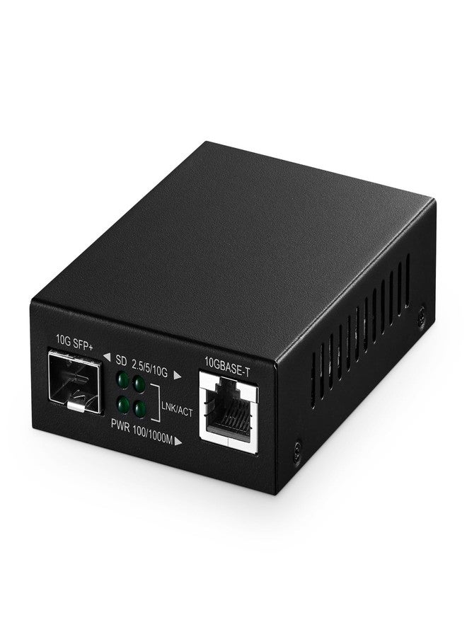 Binardat 2 Port 10 Gigabit Ethernet Switch, 1 x 10G RJ45 Port, 1 x 10G SFP Port, Metal Case Unmanaged Plug and Play - Image 1