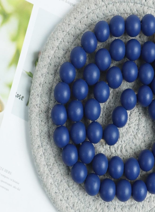 Meplait 39in Wood Bead Garland Farmhouse with Tassels,Versatile Prayer Beads Boho Chic Wall Hanging Home Decor (Navy Blue) - Image 5