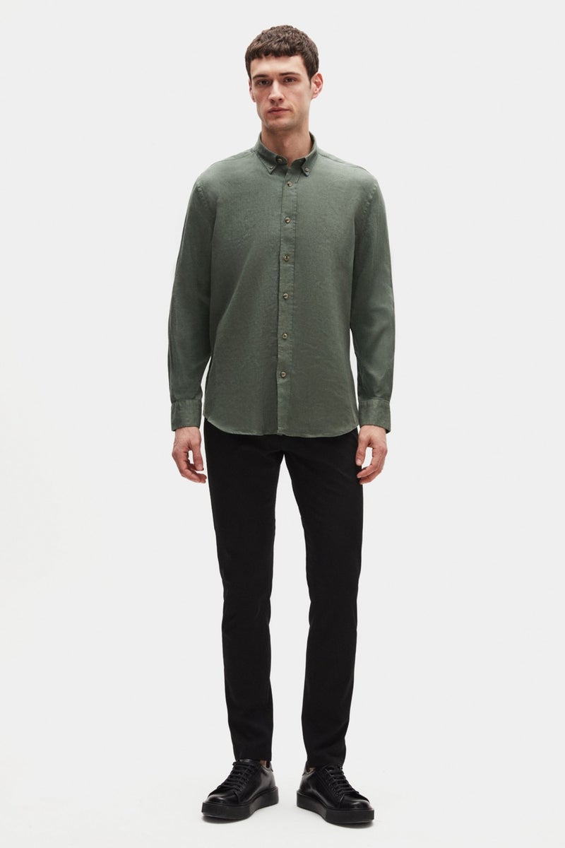 D'S DAMAT Ds Damat Comfort Khaki Plain Shirt - Image 4