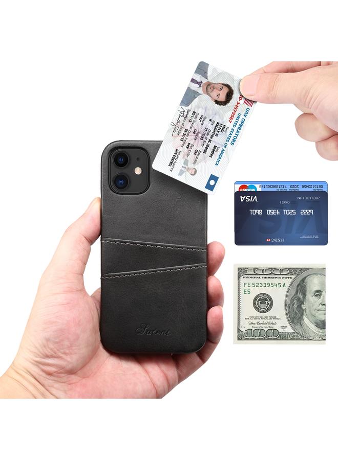 اس-توب جراب لهاتف iPhone 12 / 12 Pro، غطاء خلفي واقٍ من جلد العجل مع فتحات للبطاقات - Image 4