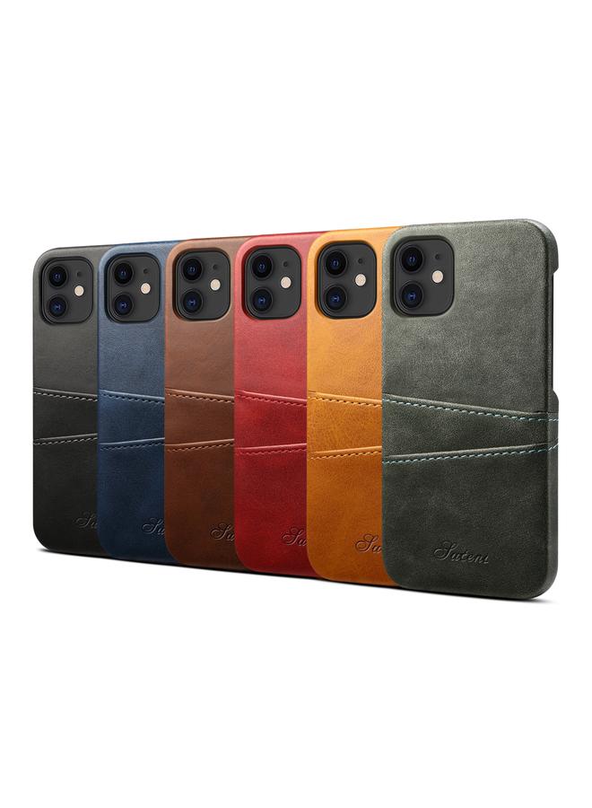 اس-توب جراب لهاتف iPhone 12 / 12 Pro، غطاء خلفي واقٍ من جلد العجل مع فتحات للبطاقات - Image 5