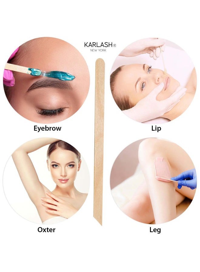 Karlash 500 Pieces Small Wax Sticks Wood Spatulas Applicator Craft Sticks for Body Hair Eyebrow Lip Nose Removal Slanted/Round (Pack of 500) - Image 4