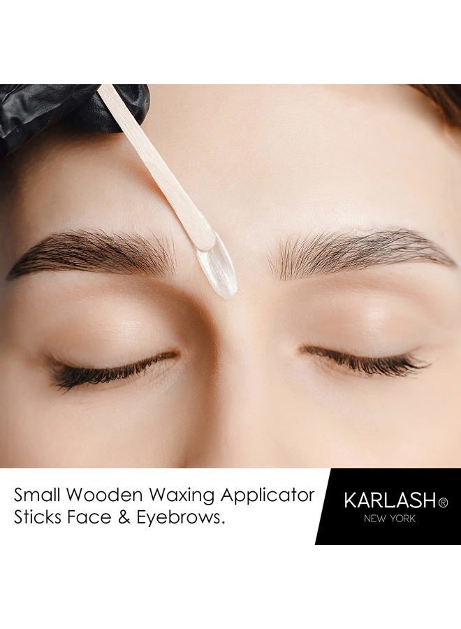 Karlash 500 Pieces Small Wax Sticks Wood Spatulas Applicator Craft Sticks for Body Hair Eyebrow Lip Nose Removal Slanted/Round (Pack of 500) - Image 2