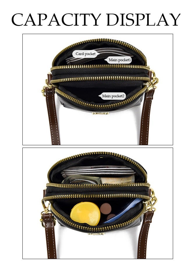 DUNISO Compact Crossbody Bag for Women Waterproof Multipurpose Shoulder Bag Handbag for Travel Dating Shopping Retro Purse Bag with Detachable Strap Fashion Satchel - Image 4