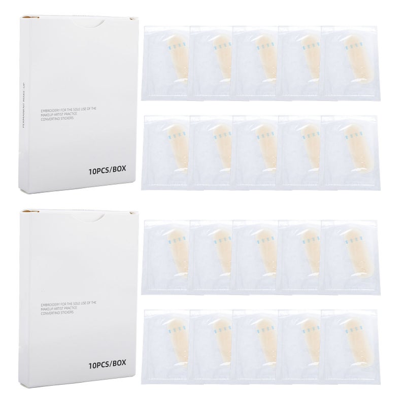 20PCS Light Skin Color Transfer Eyebrow Skin Sticker Practice Makeup Eyebrow Stencil Stickers for Beauty Salon - Image 1