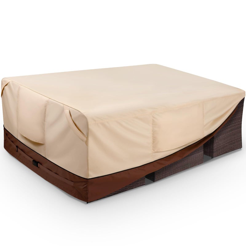 COSFLY Waterproof Patio Furniture Covers for Table and Chair Set Rectangular Outdoor Sectional Sofa Covers Large Fits up to 126L x 63W x 28H inches