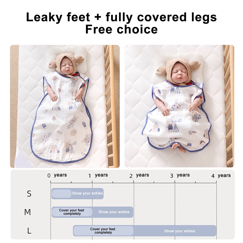 Baby sleeping bag sleeveless vest-style sleepwear bamboo cotton gauze baby belly protection against cold - Image 2