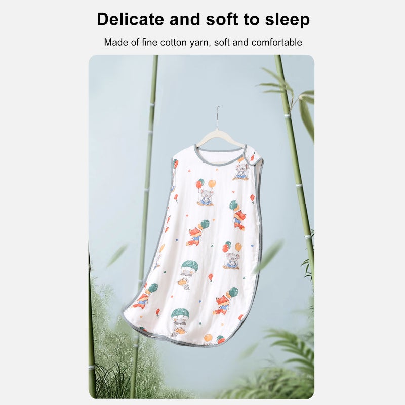 Baby sleeping bag sleeveless vest-style sleepwear bamboo cotton gauze baby belly protection against cold - Image 4