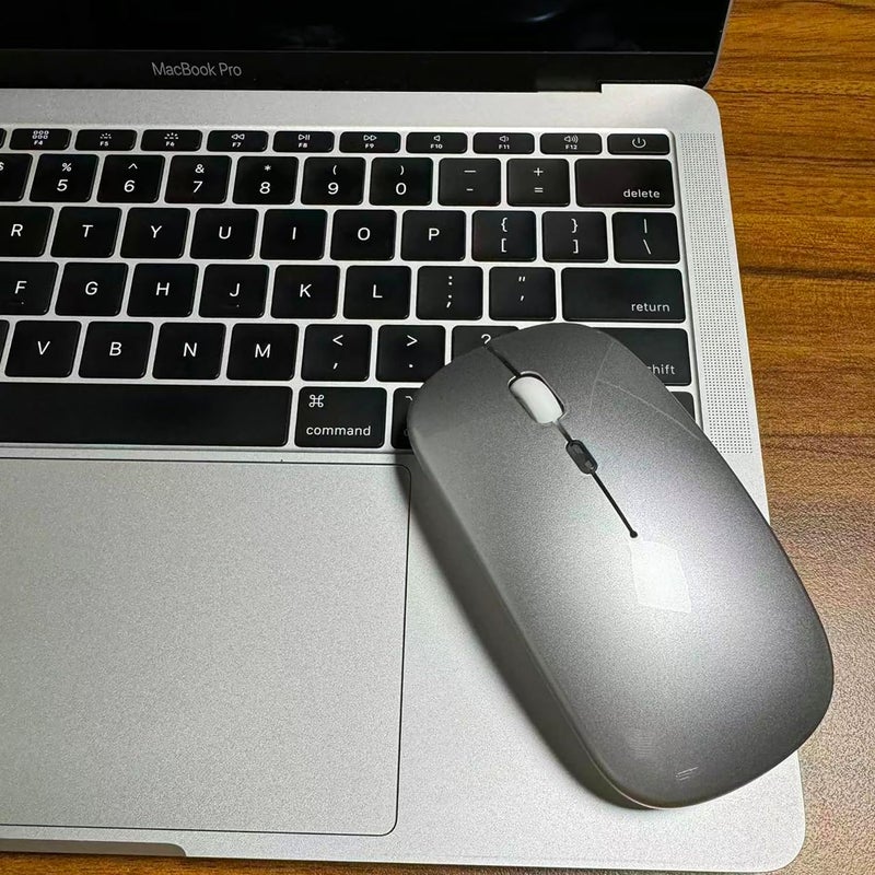 PEIBO Bluetooth Wireless Mouse for Laptop mac MacBook ipad MacBook air MacBook pro pc Desktop Computer Windows Chromebook Notebook (Silver White) - Image 3