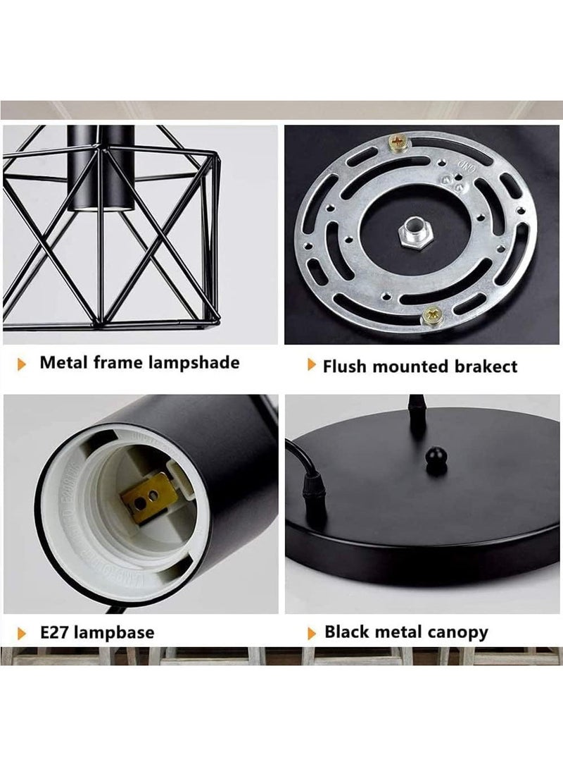 HOMESTAR Hanging Pendant Lights Vintage 3 Ceiling Lamp for Kitchen Dining Room Bulbs Include - Image 3